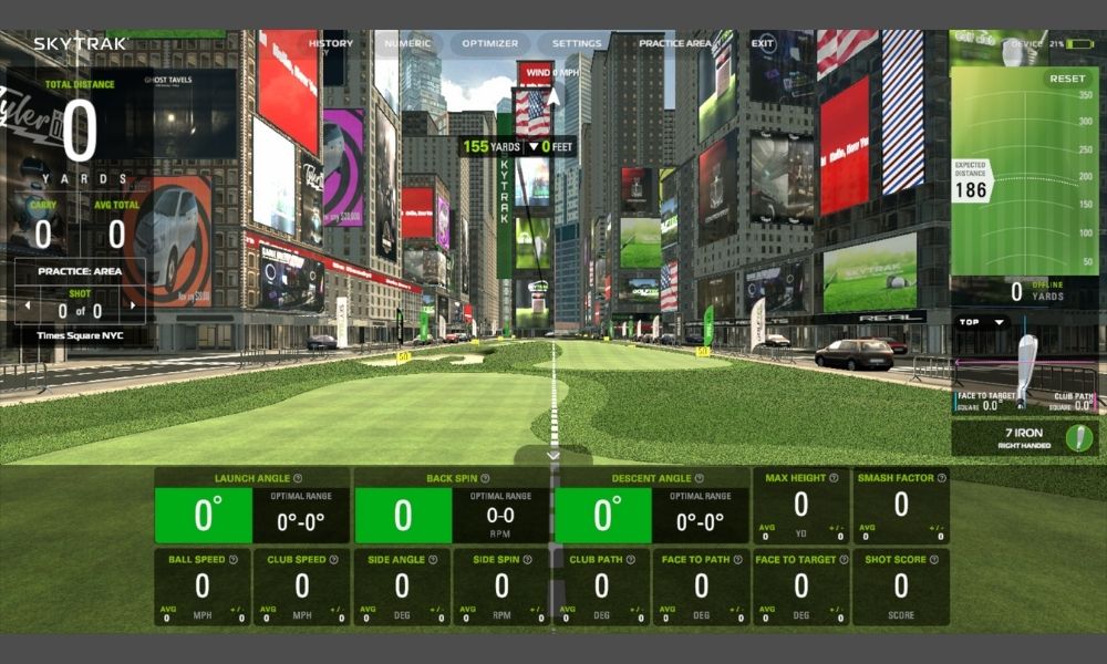 Virtual SKYTRAK Golf Range City theme