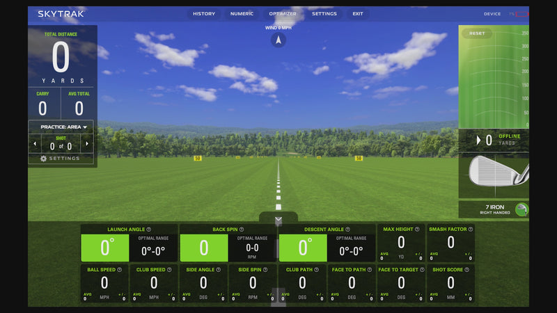 Screen recording of a shot being hit on a SkyTrak launch monitor with the new 4.4 software
