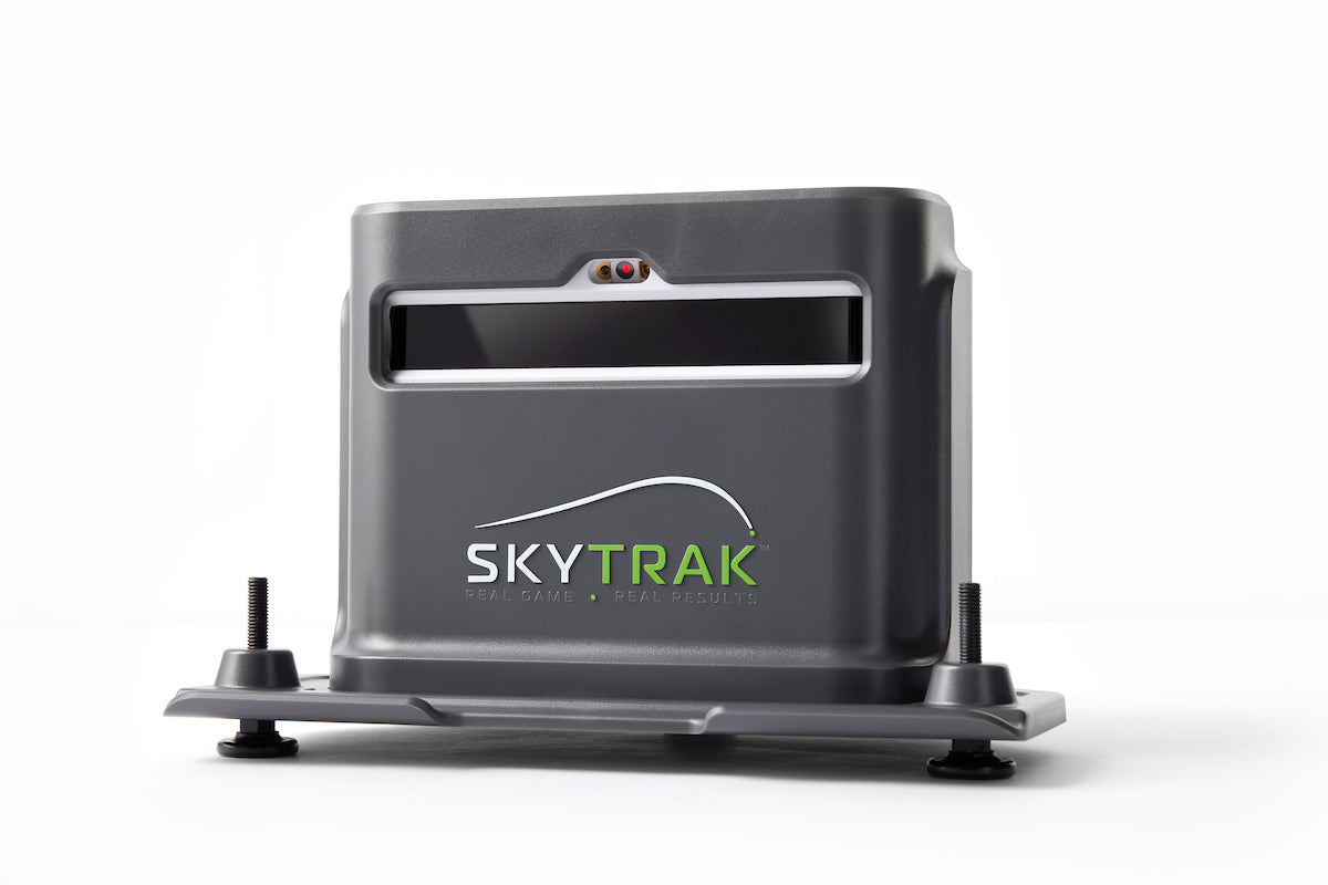 SkyTrak+ launch monitor in protective case SkyTrak golf simulator accessories