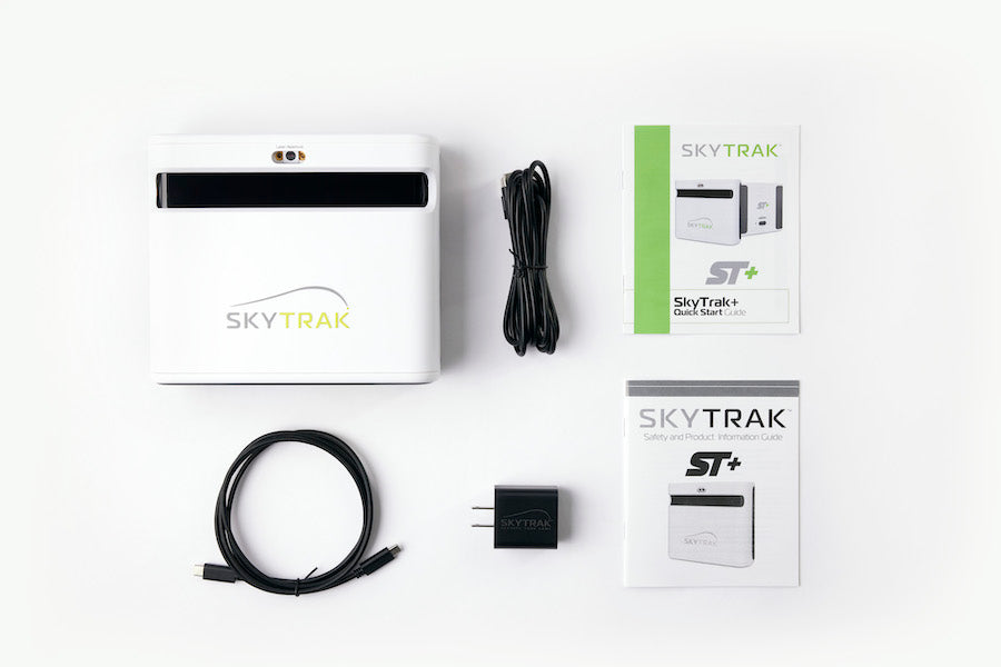 What is in the SkyTrak+ launch monitor box