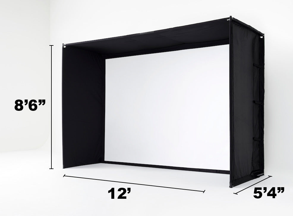 Measurements for Studio 12 enclosure SkyTrak golf simulation accessories