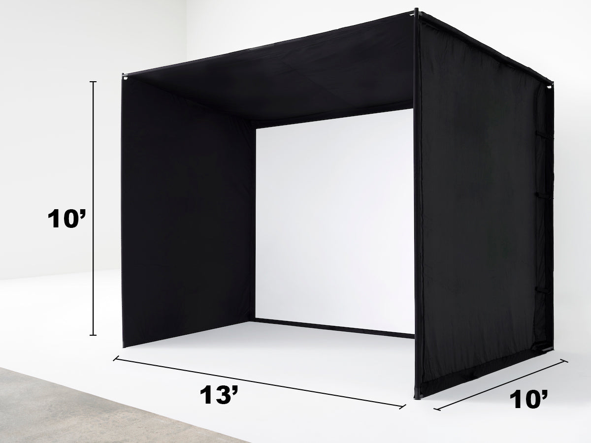 Measurements for Studio 13 Deep enclosure SkyTrak golf simulation accessories